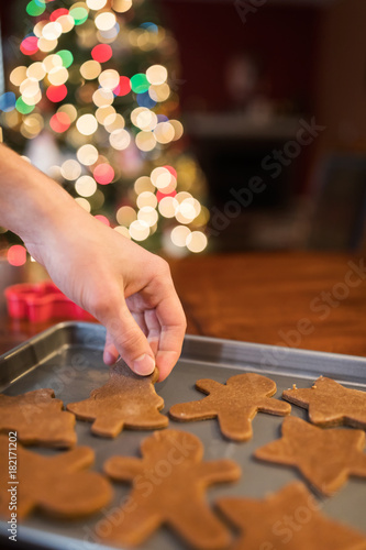Making Christmas gingerbread cookies 