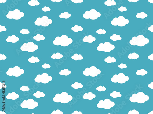 Cute Clouds Pattern. Endless Vector.