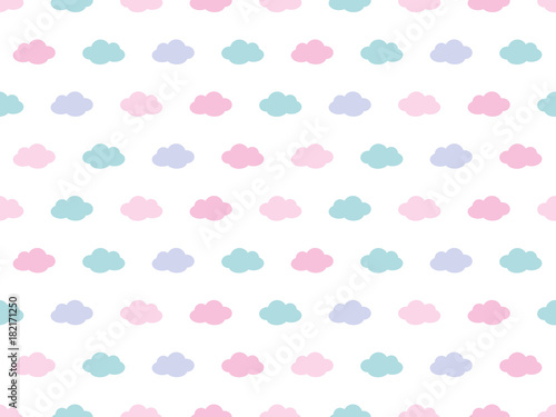 Cute Clouds Pattern. Endless Vector.