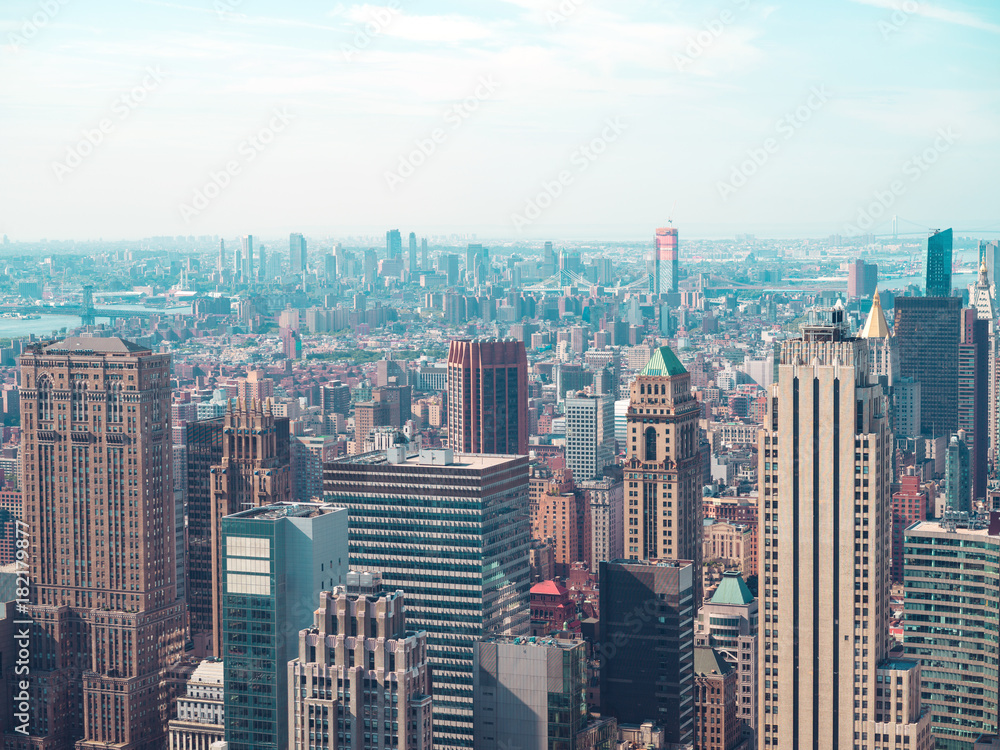New York city Manhattan skyline aerial view