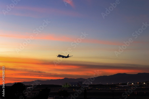 Leaving California in twilight
