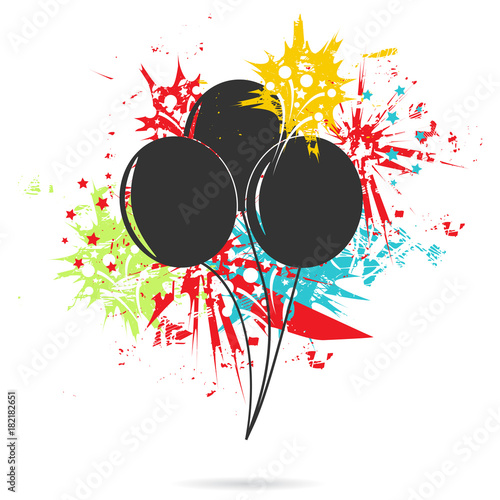 Balloons. Grunge vector illustration