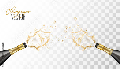 vector realistic champagne explosion closeup
