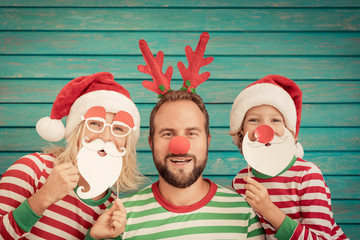Happy family on Christmas eve