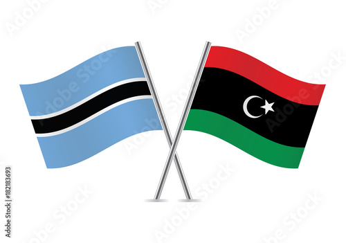 Free Download Botswana and Libya flags.Vector illustration. - GFXLoad