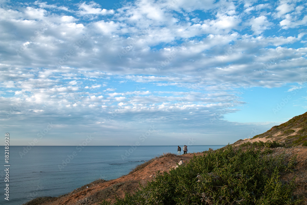 People on cliff, Mediterranean Autumn People on cliff, Mediterranean Autumn