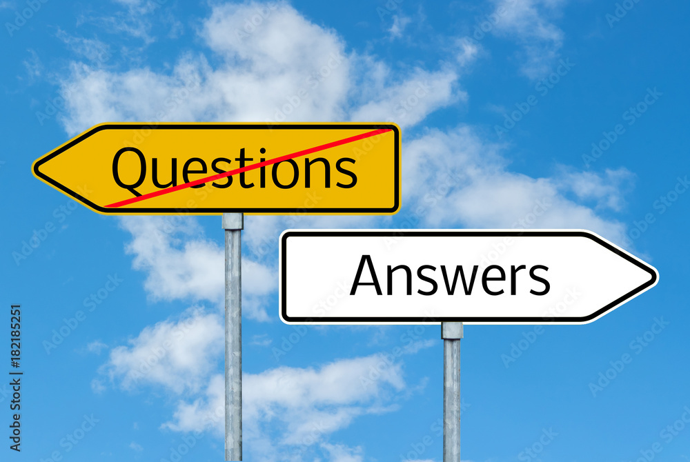 Obraz premium Answers Sign