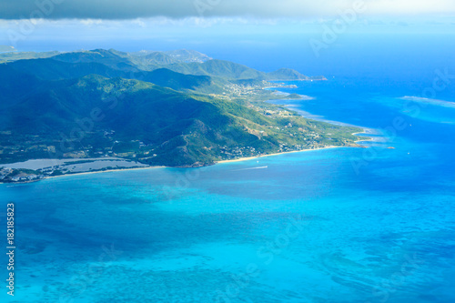 Antiguan Coast from an Airplane