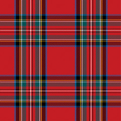 Deken met foto Kerstmis motieven patronen Checkered pattern in Scottish style. Tartan. A classic Christmas geometric pattern. Woolen red fabric.  © Oscar Ghost