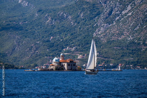 Seascape, Monastery on the island in Perast, Montenegro