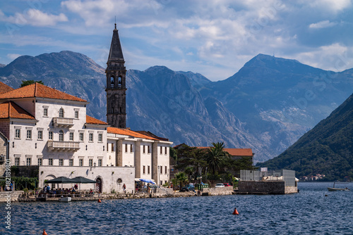 The town of Perast on the coast of Kotor Bay, Montenegro