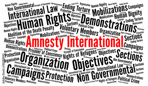 Amnesty International word cloud concept