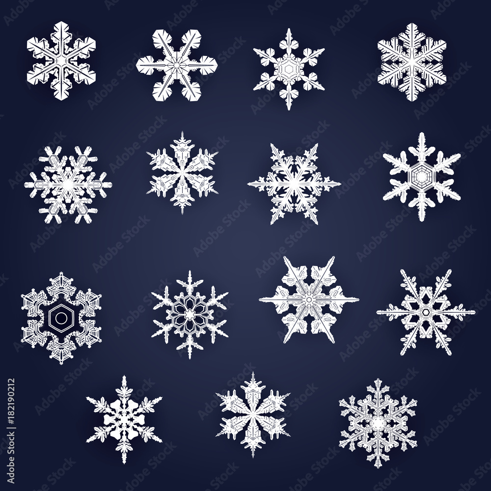 vector snowflakes set - Merry Christmas ( xmas , winter , snow , new year ) vector snowflakes set - Merry Christmas ( xmas , winter , snow , new year )