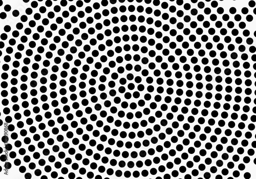 Black abstract vector circle pattern design. Halftone texture
