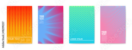 Abstract Creative Cards Placards Posters Set. Trendy Halftone Gradient Design for Banners, Cover, Invitation. Hipster Brochure, Flyer, Leaflet. Vector illustration