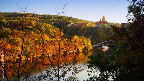 Beautiful castle Veveri in colorful autumn nature, gold leaf, Czech republic © Miroslav Kresac