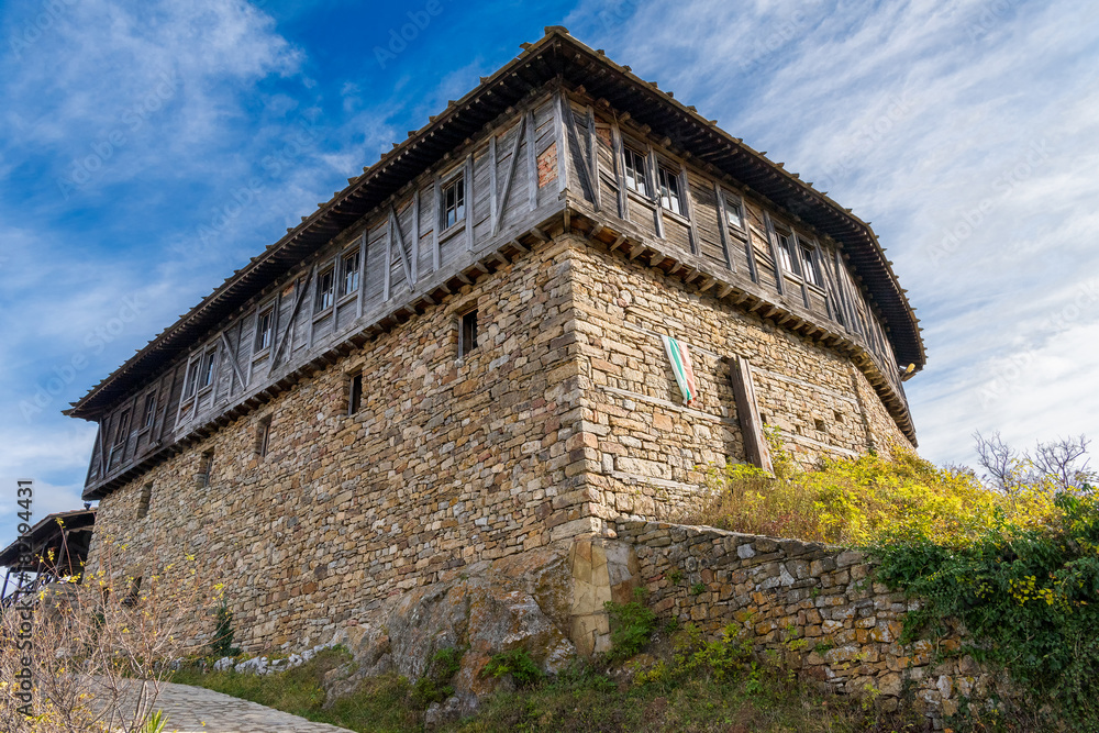 Low angle view of the exterior of Glozhene monastery, Bulgaria