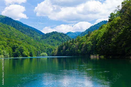 Travel in Montenegro series - view of beautiful Black Lake, Durmitor.