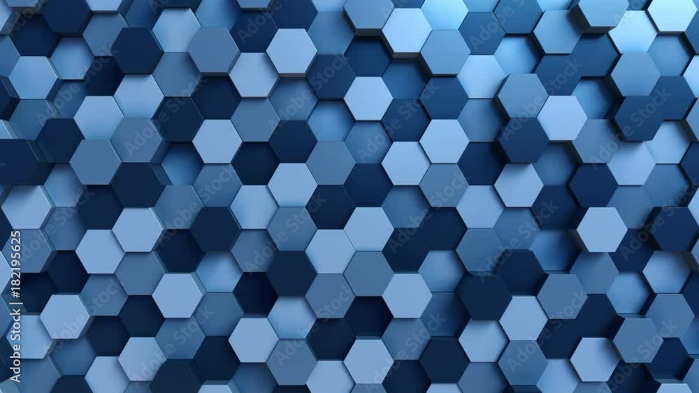 Moving blue hexagons loopable motion background Moving blue hexagons loopable motion background