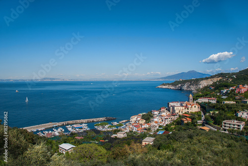 Bay Massa Lubrense village, from Sorrento peninsula, Italy