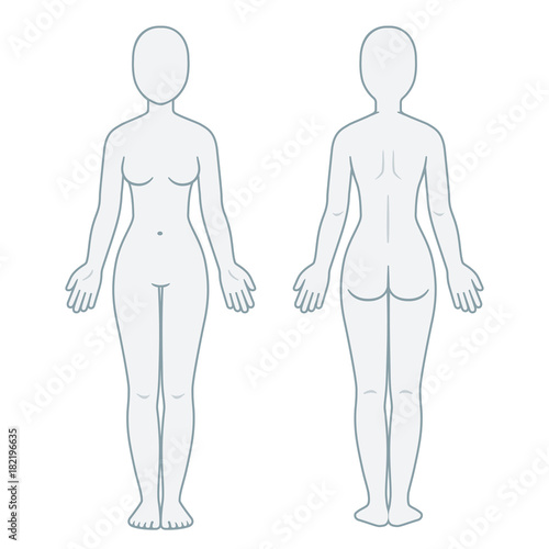 Female body front and back