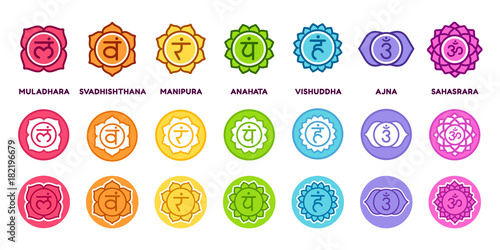 Chakra symbols set