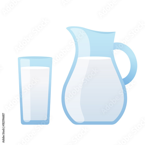 Milk jug and glass