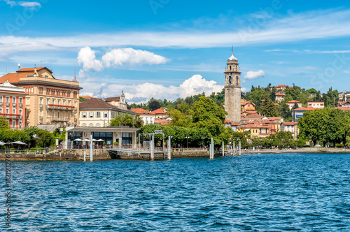 View of Pallanza, it is a village in the municipality of Verbania on the shore of Lake Maggiore, Italy 