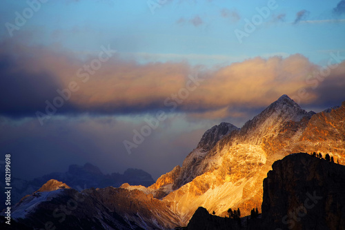 Late autumn landscape in the Dolomites  Italy  Europe