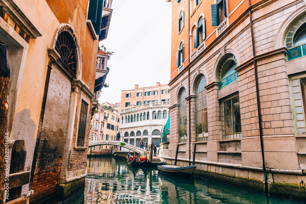 narrow canals of Venice Italy