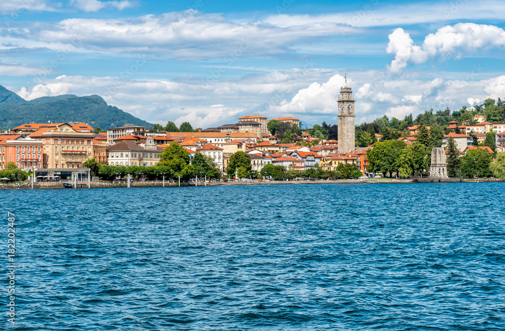 View of Pallanza, it is a village in the municipality of Verbania on the shore of Lake Maggiore, Italy