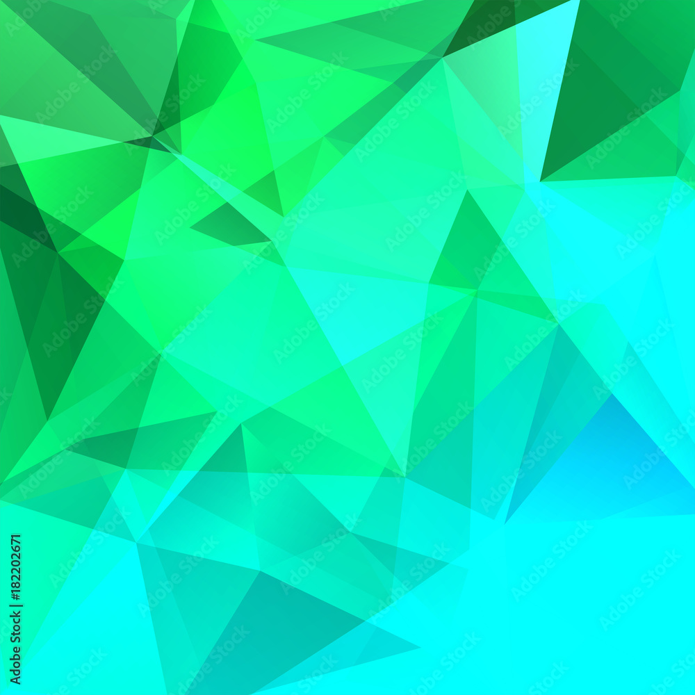 Obraz premium Polygonal vector background. Can be used in cover design, book design, website background. Vector illustration. Green, blue colors.