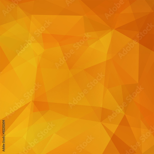 Geometric pattern, polygon triangles vector background in yellow and orange tones. Illustration pattern