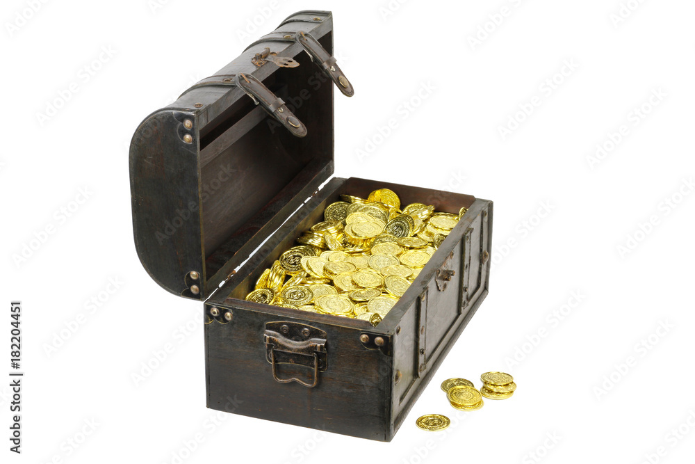 Treasure Chest Filled With Gold Coins Stock Photo - Download Image Now -  Treasure Chest, Gold - Metal, Coin - iStock