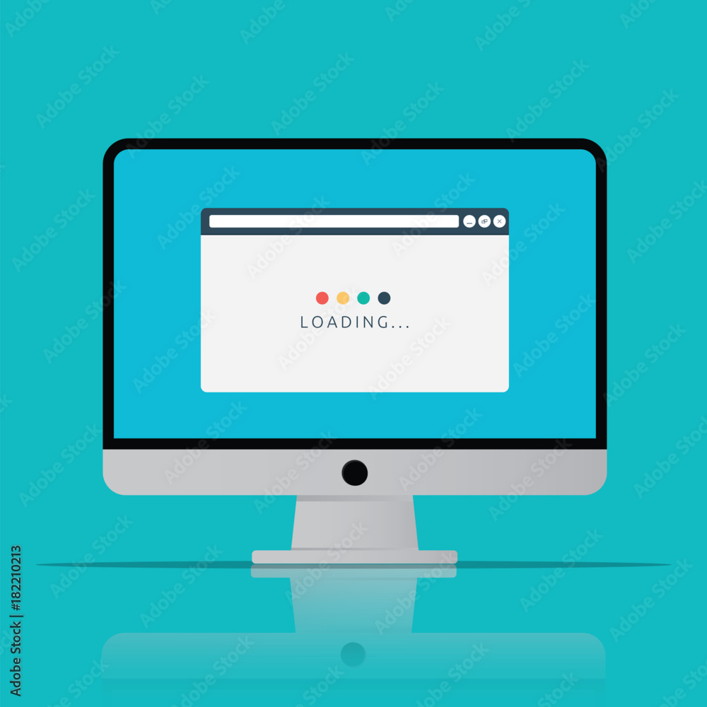 Loading page browser icon computer in flat style vector illustration