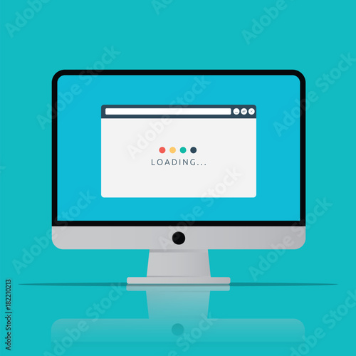 Loading page browser icon computer in flat style vector illustration