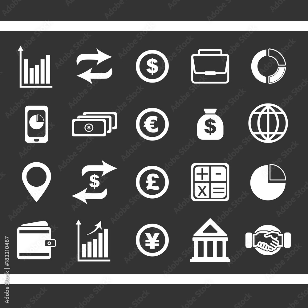 Fototapeta premium Finance Bank Icon White