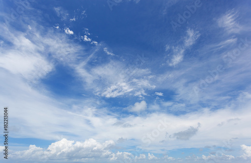 blue sky with clouds in summer season.