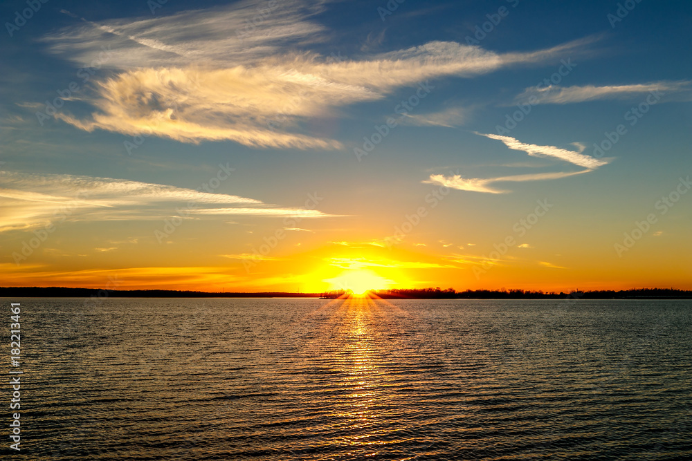 Oklahoma lake sunset.