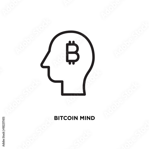 Bitcoin mind vector icon