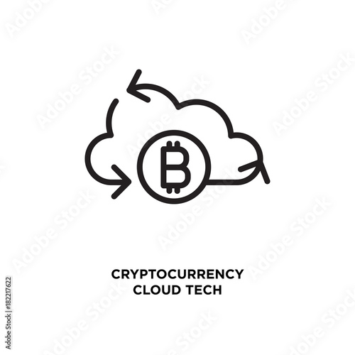 Cryptocurrency cloud tech vector icon