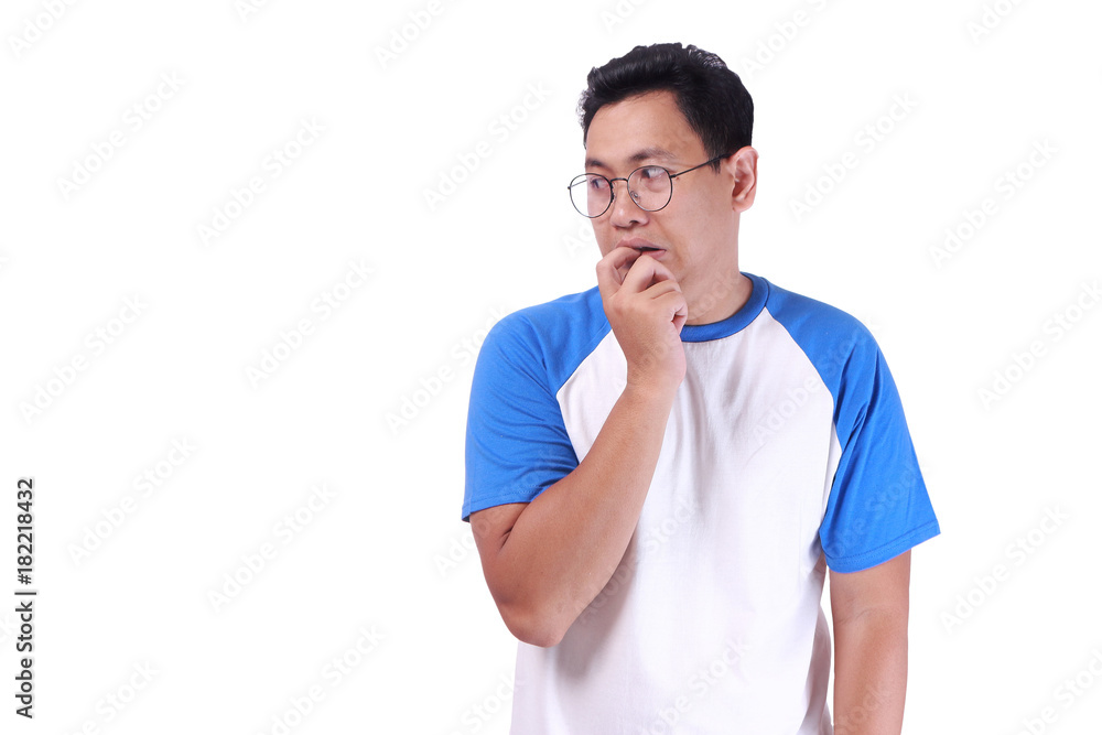 Young Man Nervous Afraid or Worried of Something Young Man Nervous Afraid or Worried of Something