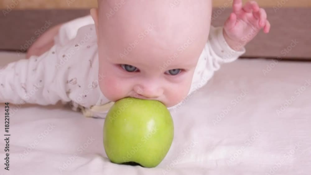 a baby and an apple. portrait of adorable blue-eyed 6 months old baby boy. Natural light
a baby and an apple. portrait of adorable blue-eyed 6 months old baby boy. Natural light