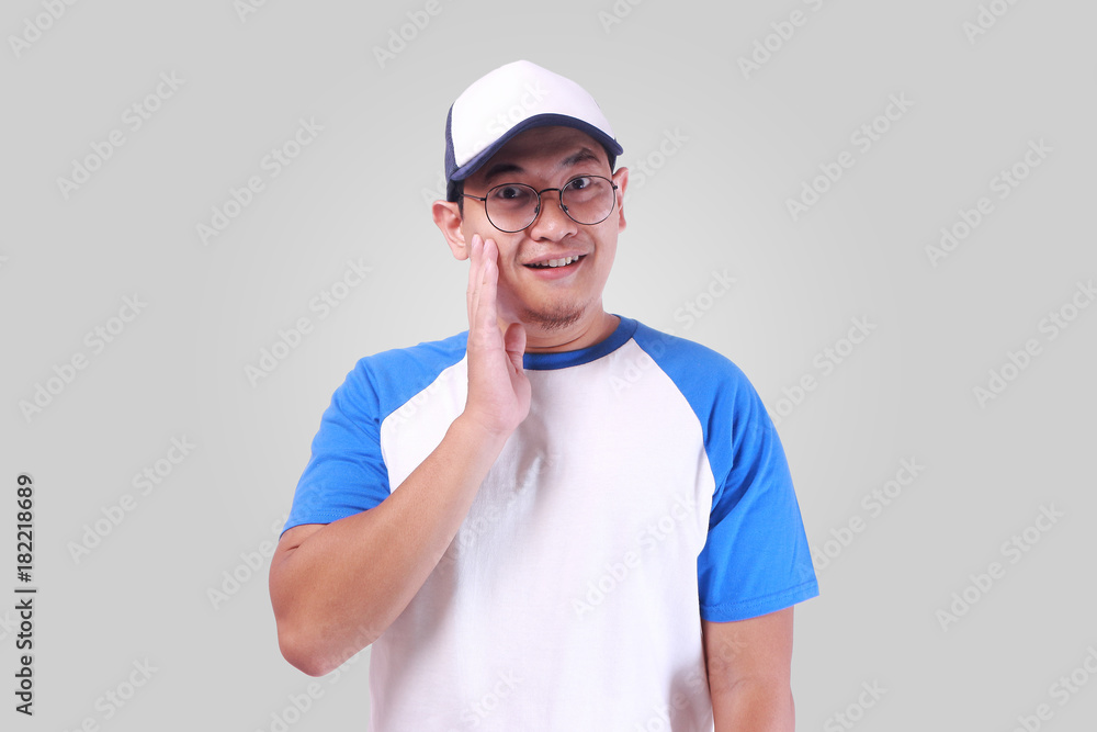 Young Asian Man Smiling Happily Young Asian Man Smiling Happily