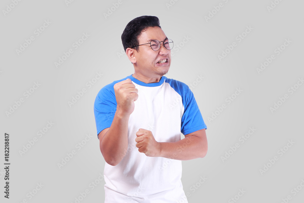 Angry Asian Man Expression Ready to Fight Angry Asian Man Expression Ready to Fight