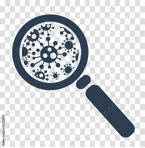 silhouette magnifier with bacteria