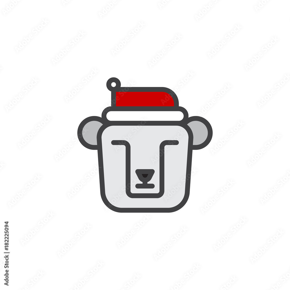 Christmas polar bear filled outline icon, line vector sign, linear colorful pictogram isolated on white. Symbol, logo illustration. Pixel perfect vector graphics Christmas polar bear filled outline icon, line vector sign, linear colorful pictogram isolated on white. Symbol, logo illustration. Pixel perfect vector graphics