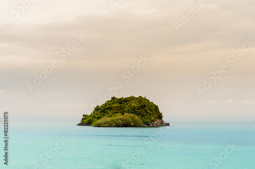 Lonely green island in the sea © Vladimir Borozenets