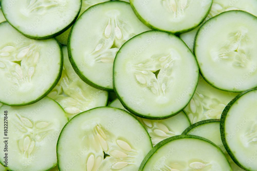 Fresh cucumber of slices background.food background Fresh cucumber of slices background.food background