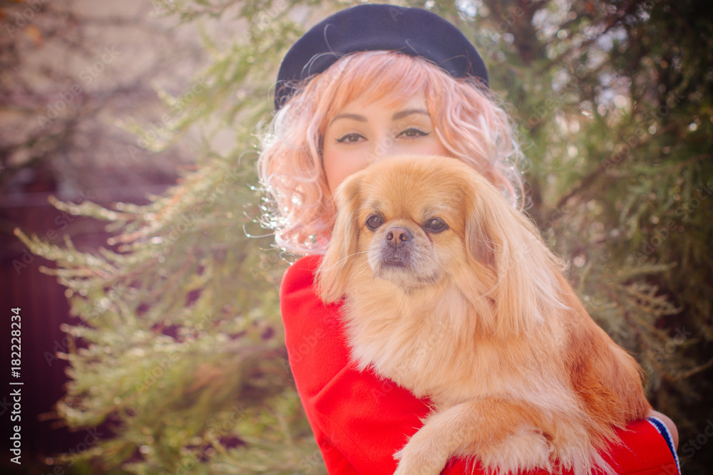 Dog hair top sweater lady